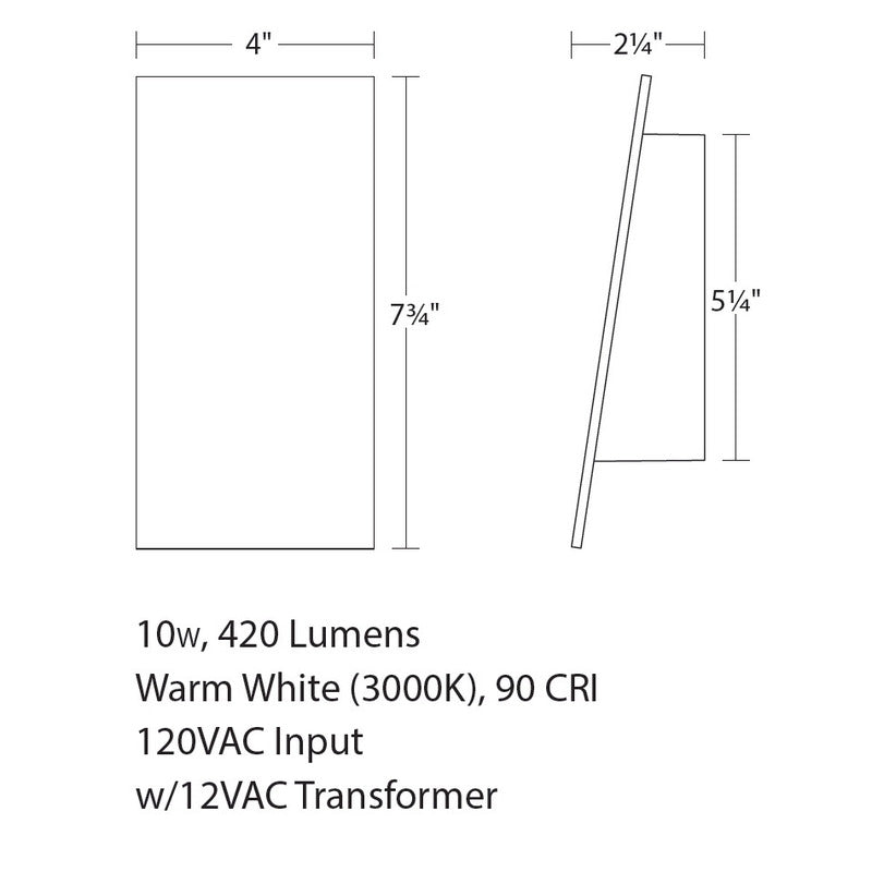 Inside-Out Angled Plane Narrow Downlight Wall Light
