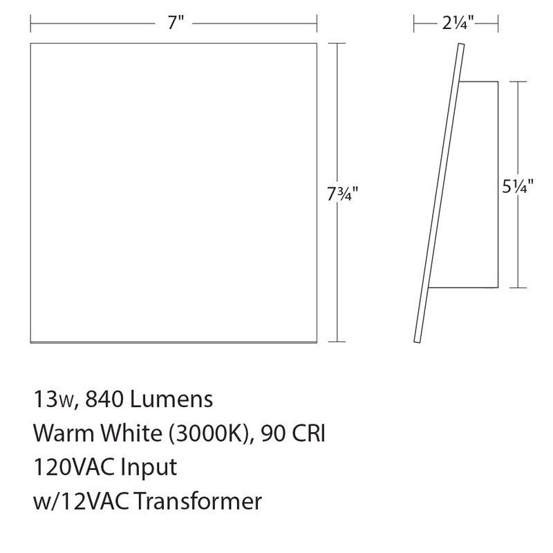Inside-Out Angled Plane Downlight Wall Light