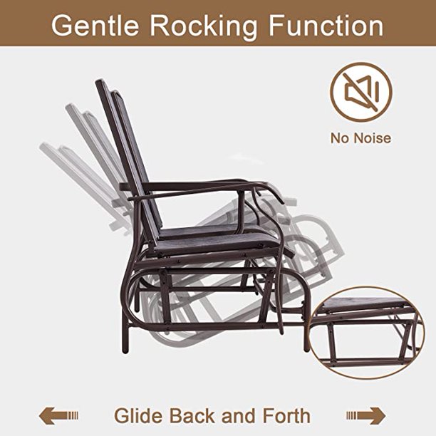 Glider Lounging Chair Lightweight Patio Backyard Furniture