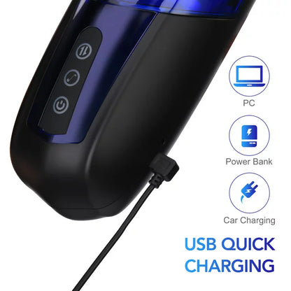 AOPAR Automatic Male Masturbator Cup with 10 Thrusting Rotating Modes Electric Stroker Toy Adult Sex Toys for Men, Blue