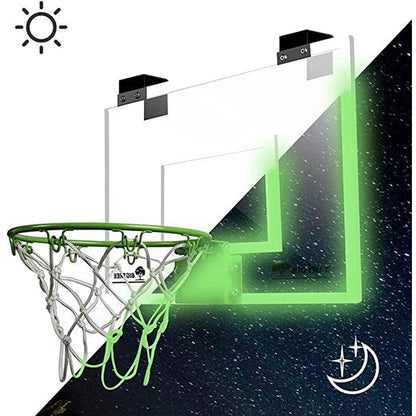 Mini Indoor Basketball Hoop Glow in The Dark Set for Door & Wall, with Complete Accessories, LED Kids Mini Basketball Hoop & Ball