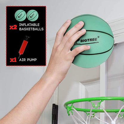 Mini Indoor Basketball Hoop Glow in The Dark Set for Door & Wall, with Complete Accessories, LED Kids Mini Basketball Hoop & Ball