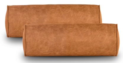 Napa Leather Bolster Pillow Set