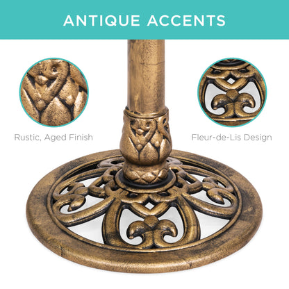 Pedestal Bird Bath Decoration w/ Sparrow Statues