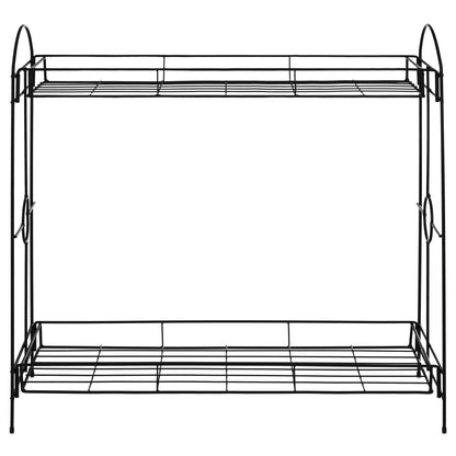 32in 2-Tier Metal Plant Stand Shelf
