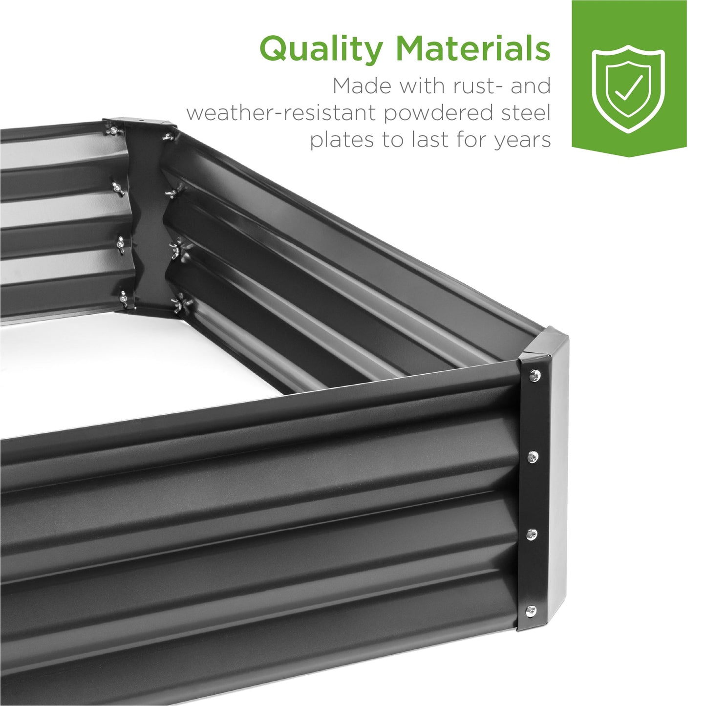 Outdoor Metal Raised Garden Bed for Vegetables, Flowers, Herbs