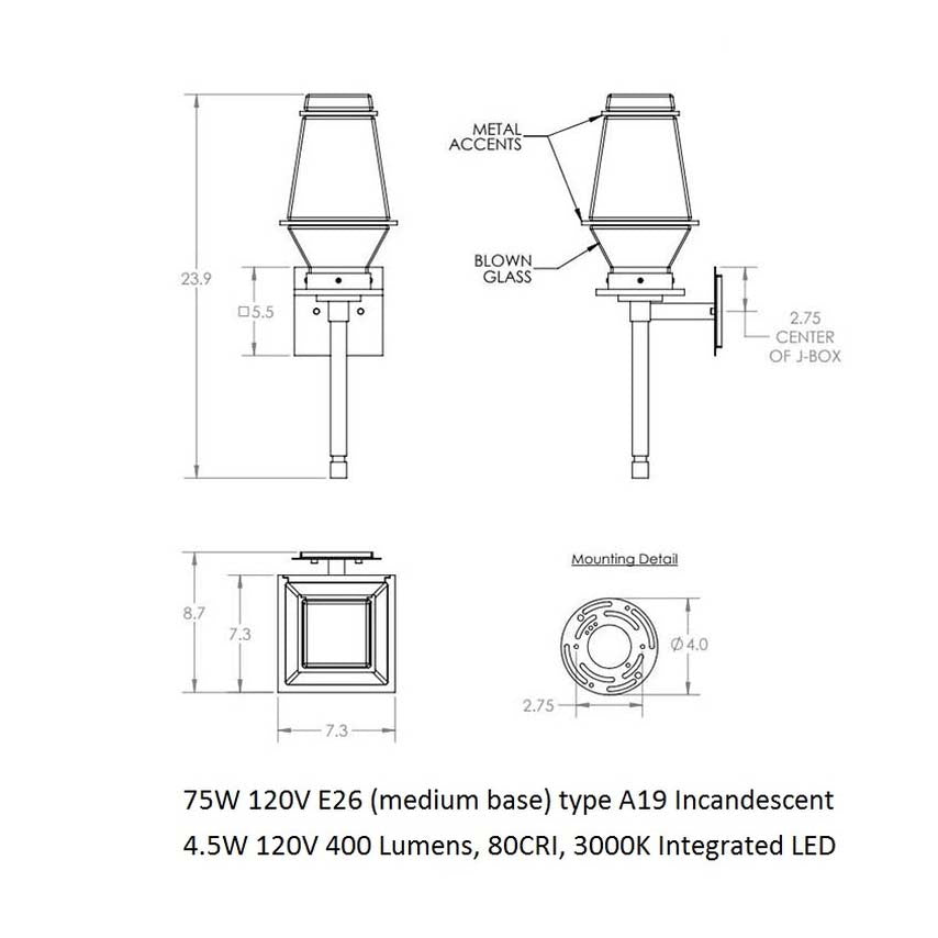 Landmark Outdoor Torch Wall Sconce