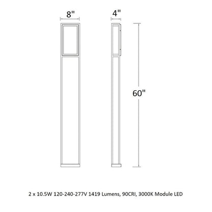 Framed Outdoor Long Wall Light