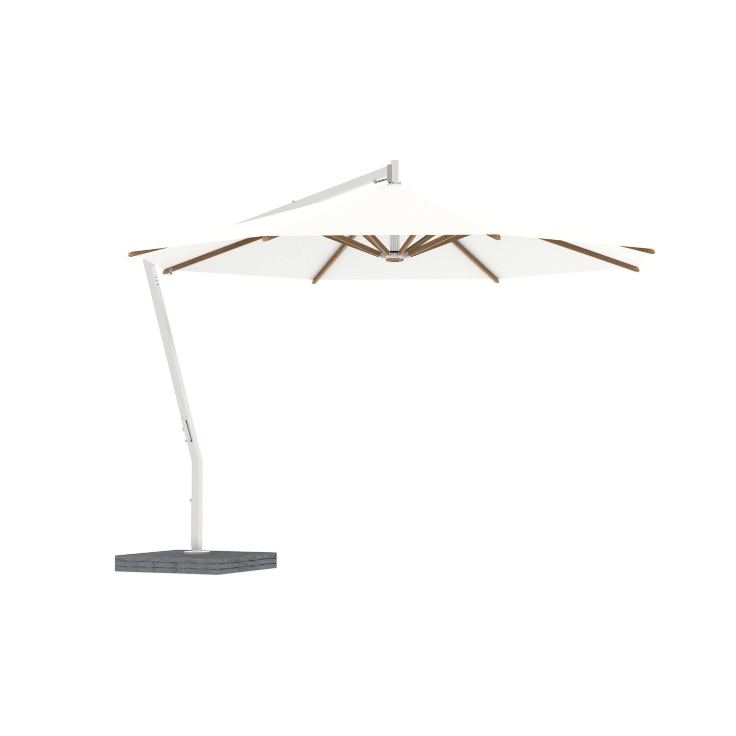 Shady X-Centric Round Umbrella with Teak Ribs