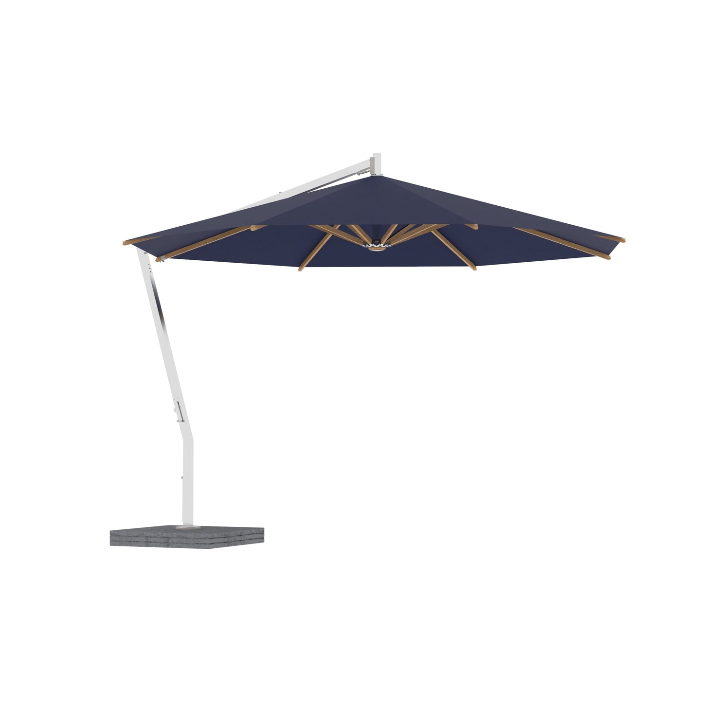 Shady X-Centric Round Umbrella with Teak Ribs