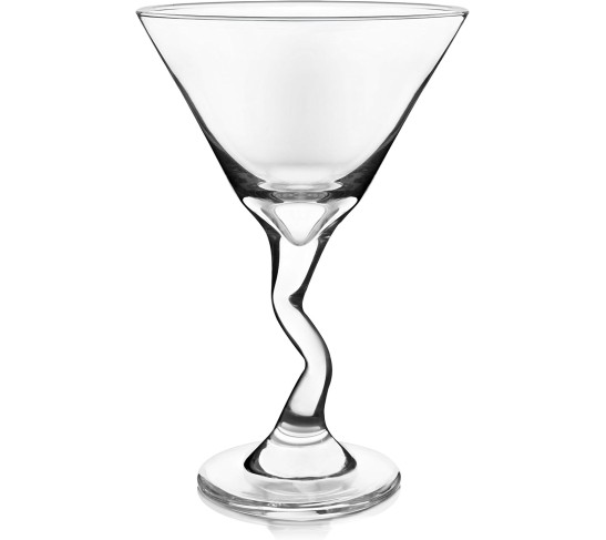 Z-Stem Martini Glasses Set of 4, Lead-Free Glasses with Z- Stem, Dishwasher Safe Martini Glasses Set for Parties