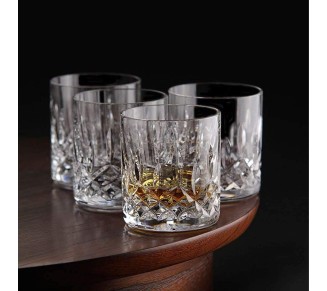 Le'raze Double Old Fashioned Glasses, Posh Crystal Collection, Perfect for serving scotch, whiskey or mixed drinks (Set of 6-11Oz DOF Glasses)