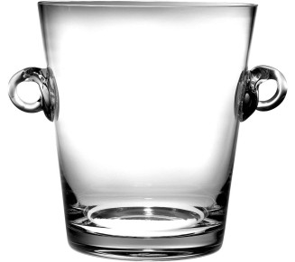 Glass- Ice Bucket- Wine Cooler - 7.25" H Glass - with 2 Handles - Clear - Made in Europe