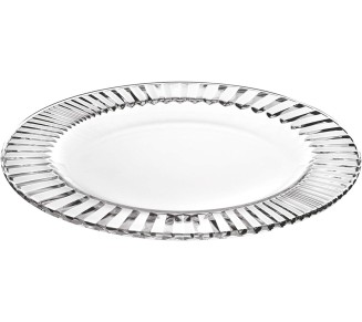 European Glass - Salad - Dessert - Plate - Artistically Designed - 8.5" Diameter - Set of 6 - Made in Europe
