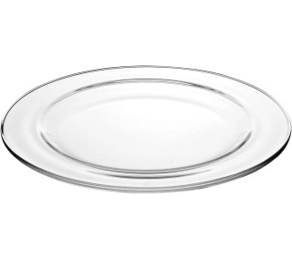 European - Glass - Salad - Dessert - Round - Plate - Artistically Designed - 8.5" Diameter - Set of 6 - Made in Europe
