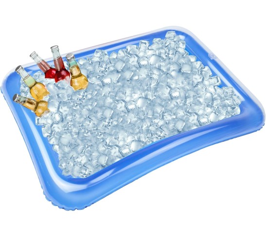 4-Pack Inflatable Ice Serving Bar Coolers for Parties, Salad BBQ Picnic Ice Food Drinks Buffet Server Tray for Indoor Outdoor Party
