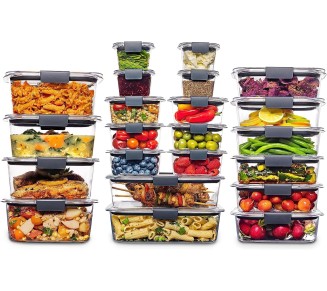Rubbermaid Brilliance BPA Free 22-Piece Food Storage Containers Set, Airtight, Leak-Proof, with Lids for Meal Prep, Lunch, and Leftovers