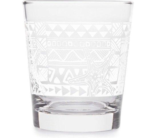 Tiki Kahiko Rocks Glass, White, 13-ounce, Set of 4