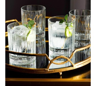 Flashback Double Old Fashioned Glasses, 12-ounce, Set of 4