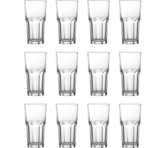 Basics Chez Bistro Everyday 12 Pack Set Glassware Kitchen and Barware Great for: Beer, Cocktails, Water, Juice, Iced Tea, Soft Drinks., Beverage Glass, 14 Ounce