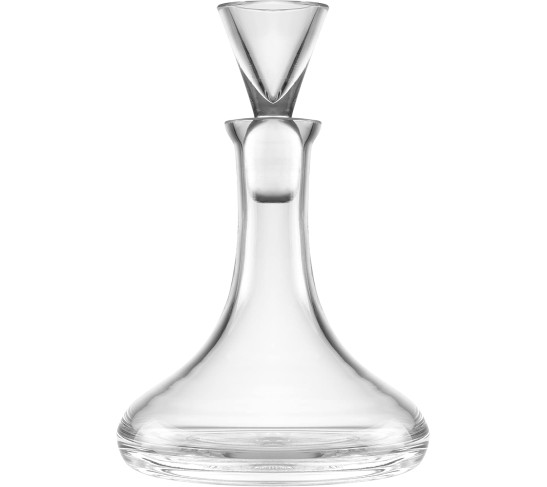 Crystal - Glass -Mouthwash Decanter with .5 oz Cup Stopper - (can use the stopper as a Tumbler) 6.6" Height - 7 Oz. Decanter - Classic Clear - No Design - Made in Europe - by 