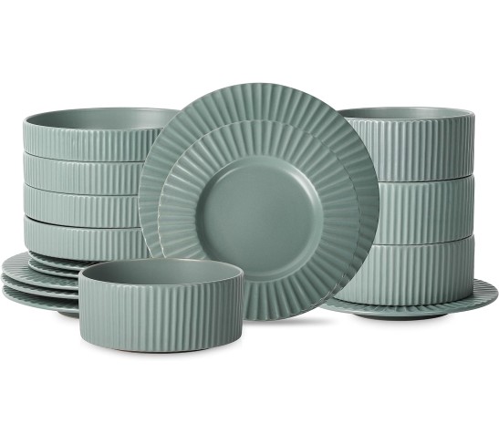 Lusso Stoneware Dinnerware Set, 16-Piece-Service for 4